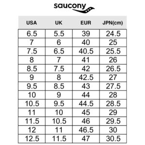 guida alle taglie scarpe saucony uomo jazz