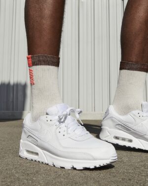 Nike Uomo Air Max 90 Leather Bianco White - immagine 7