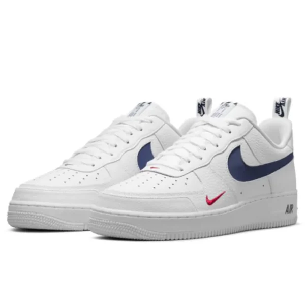 Nike Uomo Air Force 1 LV8 Bianco White Midnight Navy - immagine 2
