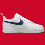Nike Uomo Air Force 1 LV8 Bianco White Midnight Navy - immagine 7