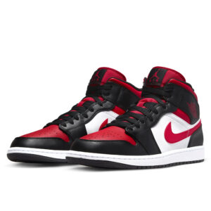 Nike Uomo Air Jordan 1 Mid Nero Rosso Bianco Black Fire Red 554724 079 axjn alexanderjohn.it alexander john shoes