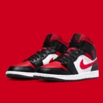 Nike Uomo Air Jordan 1 Mid Nero Rosso Bianco Black Fire Red 554724 079 axjn alexanderjohn.it alexander john shoes