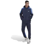 Adidas Uomo Tuta MTS Fleece CB Blu Felpata con Cappuccio HK4463 axjn alexanderjohn.it alexander john shoes invernale felpa inverno pantaloni