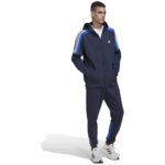 Adidas Uomo Tuta MTS Fleece CB Blu Felpata con Cappuccio HK4463 axjn alexanderjohn.it alexander john shoes invernale felpa inverno pantaloni