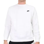 Nike Uomo Tuta Completa Girocollo Bianco Nero Felpa Pantalone Cotone Felpato NSW Club AXJN ALEXANDERJOHN.IT ALEXANDER JOHN SHOES