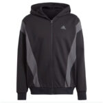 Adidas Tuta Completa Sportwear Fleece Hooded Nero Grigio Uomo Cappuccio Felpata IJ6066 inverno sport calcio freddo scuola uomo ragazzi ragazzo skate AXJN Alexanderjohn.it