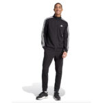 Adidas Tuta Completa Basic 3 Stripes Fleece Nero Uomo Felpata IJ6067 AXJN Alexanderjohn.it