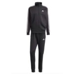 Adidas Tuta Completa Basic 3 Stripes Fleece Nero Uomo Felpata IJ6067 AXJN Alexanderjohn.it