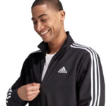 Adidas Tuta Completa Basic 3 Stripes Fleece Nero Uomo Felpata IJ6067 AXJN Alexanderjohn.it