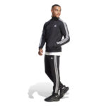 Adidas Tuta Completa Basic 3 Stripes Tricot Nero Bianco Uomo IC6747 trucksuit nuova collezione 2023 AXJN Alexanderjohn.it