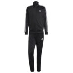 Adidas Tuta Completa Basic 3 Stripes Tricot Nero Bianco Uomo IC6747 trucksuit nuova collezione 2023 AXJN Alexanderjohn.it