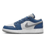 Nike Air Jordan 1 Low True Blue Grigio GS Scarpe Ragazzi 553560 412 • AXJN AlexanderJohn.it