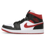 Nike Air Jordan 1 Mid Nero Gym Red Bianco Uomo 554724 122 scarpe sneakers skate skateboard ragazzi AXJN AlexanderJohn.it