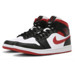 Nike Air Jordan 1 Mid Nero Gym Red Bianco Uomo 554724 122 scarpe sneakers skate skateboard ragazzi AXJN AlexanderJohn.it