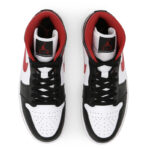 Nike Air Jordan 1 Mid Nero Gym Red Bianco Uomo 554724 122 scarpe sneakers skate skateboard ragazzi AXJN AlexanderJohn.it