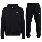 Nike Tuta Completa Cappuccio Felpata Nero Uomo Sportwear Club BV2654-010 BV2671-010 • AXJN Alexanderjohn.it