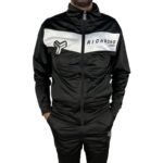 Richmond Tuta Completa Nero Bianco Uomo Acetata Zip UMA22067FE • AXJN Alexanderjohn.it