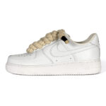 Nike Air Force 1 07 Bianche Lacci Corda Uomo CW2288 111 scarpe personalizzate custom rupe lace rope lace alexander john shoes • AXJN Alexanderjohn.it