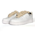 Nike Air Force 1 07 Bianche Lacci Corda Uomo CW2288 111 scarpe personalizzate custom rupe lace rope lace alexander john shoes • AXJN Alexanderjohn.it