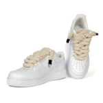 Nike Air Force 1 07 Bianche Lacci Corda Uomo CW2288 111 scarpe personalizzate custom rupe lace rope lace alexander john shoes • AXJN Alexanderjohn.it