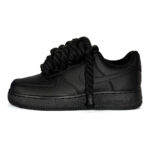 Nike Air Force 1 07 Nere Lacci Corda Donna Triple Black DD8959 001 rupe lace rope laces scarpe personalizzate custom alexander john shoes alex john AXJN Alexanderjohn.it