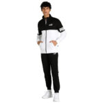 Puma Tuta Completa Felpata Power Colorblock Suit Uomo Nero Bianco 670038 01 axjn alexander john shoes alexanderjohn.it tuta intera felpa pantaloni