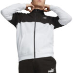 Puma Tuta Completa Felpata Power Colorblock Suit Uomo Nero Bianco 670038 01 axjn alexander john shoes alexanderjohn.it tuta intera felpa pantaloni
