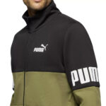 Puma Tuta Completa Felpata Power Colorblock Suit Uomo Nero Verde 670038 73 tuta invernale inverno axjn alexander john shoes alexanderjohn.it