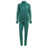 Adidas Tuta Completa 3 Stripes Essentials Verde Donna IJ8785 Tuta da donna intera felpa pantalone axjn alexander john shoes alexanderjohn.it