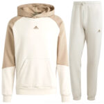 Set Completo Felpa con Cappuccio felpata e pantalone del brand Adidas Tuta Completa Fleece Colorblock Beige Felpata Cappuccio Uomo IY6671, Scopri su Alexanderjohn.it