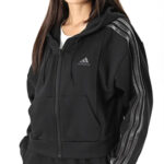 Adidas Tuta Completa Cappuccio Felpata Energize Nero Donna IA3150 AXJN Alexander John shoes alexanderjohn.it tuta intera invernale inverno nero grigio woman