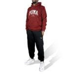 Puma Tuta Squad Bordo Uomo 683817 13 Nero Cappuccio Completa Felpata axjn alexander john shoes alexanderjohn.it ginnastica invernale inverno palestra ragazzi