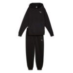 Puma Tuta Completa Loungewear Felpata Cappuccio Nero Donna 683091 01 invernale woman inverno axjn alexander john shoes alexanderjohn.it