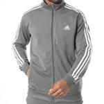 Adidas Tuta Uomo 3 Stripes Grigio IY6649 Essentials Acetata axjn alexander john shoes alexanderjohn.it tuta invernale felpa pantalone regular slim