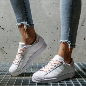 adidas superstar bianco rosa junior FV3761 scarpe basse comode donna ragazza