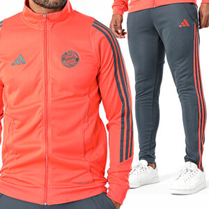 Adidas Bayern Monaco Tuta Completa Arancione Grigio JN7967 allenamento calcio sport uomo