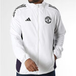 Adidas Manchester United Tuta Completa Bianco Nero Viola JP3108/JP3109 felpa zip pantalone calcio sportiva