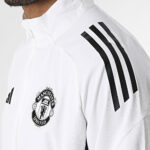 Adidas Manchester United Tuta Completa Bianco Nero Viola JP3108/JP3109 felpa zip pantalone calcio sportiva