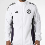 Adidas Manchester United Tuta Completa Bianco Nero Viola JP3108/JP3109 felpa zip pantalone calcio sportiva