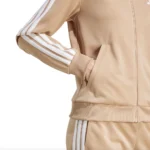 Adidas 3 Stripes Essentials Tuta Completa Beige Donna JX0507 Acetato palestra ginnastica leggera