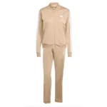 Adidas 3 Stripes Essentials Tuta Completa Beige Donna JX0507 Acetato palestra ginnastica leggera