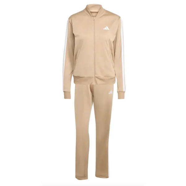 Adidas 3 Stripes Essentials Tuta Completa Beige Donna JX0507 Acetato palestra ginnastica leggera