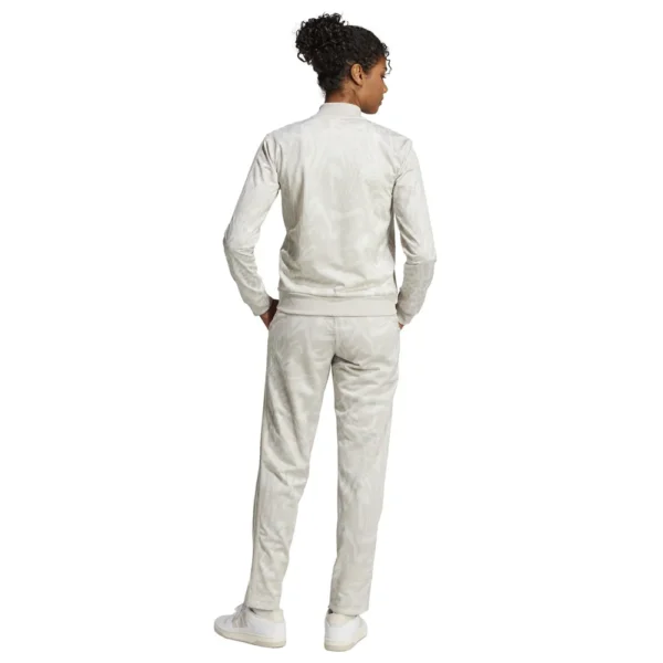 Adidas 3 Stripes Essentials Tuta Completa Beige Multi Donna JD2681 Acetata palestra sport ginnastica pallavolo danza pilates