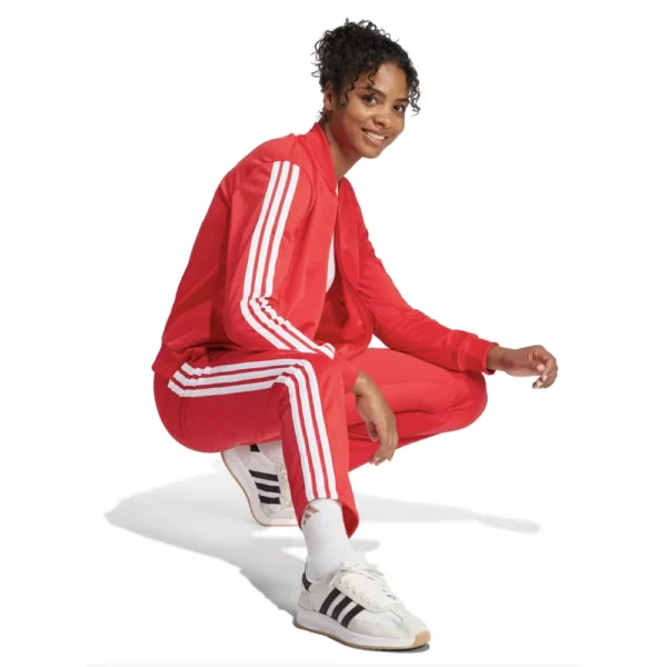 Adidas 3 Stripes Essentials Tuta Completa Rosso Donna JD2684 acetato palestra ginnastica pilates