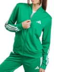 Adidas 3 Stripes Essentials Tuta Completa Verde Donna JD2687 acetata palestra cotone ginnastica sport danza pallavolo