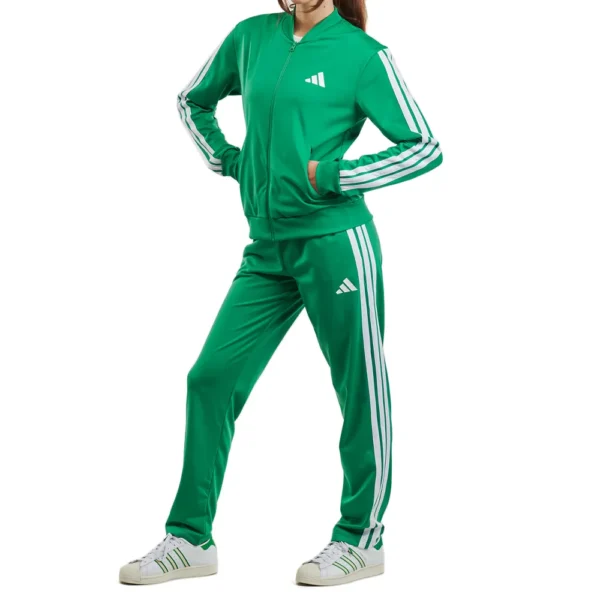 Adidas 3 Stripes Essentials Tuta Completa Verde Donna - immagine 2