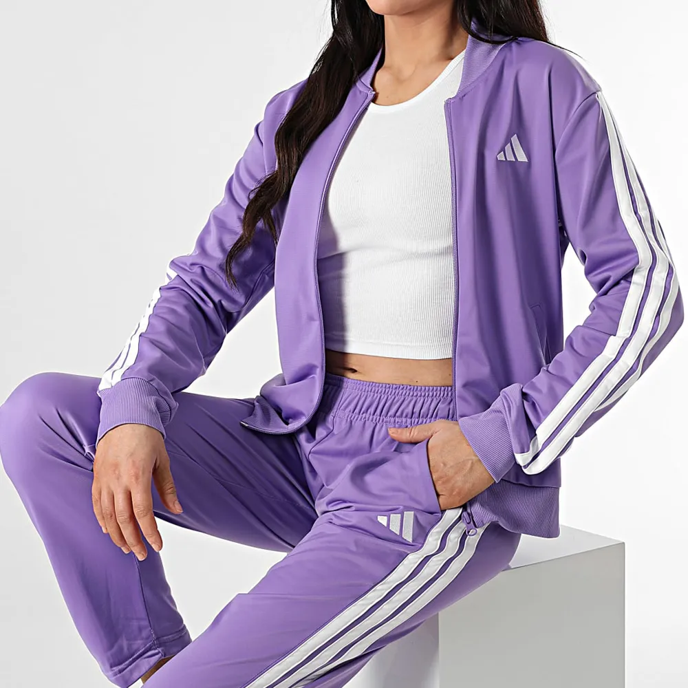 Adidas 3 stripes essentials tuta completa Viola donna JD2690 - 1 Adidas 3 Stripes Essentials Tuta Completa Viola Donna - immagine 1