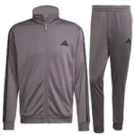 Adidas 3 Stripes Basic Tuta Completa Grigio Nero Uomo JI8856 acetata comoda microfibra