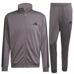 Adidas 3 Stripes Basic Tuta Completa Grigio Nero Uomo JI8856 acetata comoda microfibra