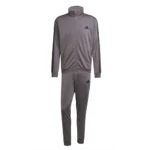 Adidas 3 Stripes Basic Tuta Completa Grigio Nero Uomo JI8856 acetata comoda microfibra